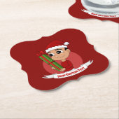 Weihnachtsjunge Cartoon Papier Untersetzer (angewinkelt)