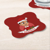 Weihnachtsjunge Cartoon Papier Untersetzer (angewinkelt)
