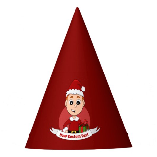 Weihnachtsjunge Cartoon Party Hut Partyhütchen (Vorderseite)