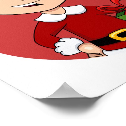 Weihnachtsjunge-Cartoon-Poster Poster (Ecke)