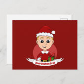 Weihnachtsjunge Cartoon Postkarte (Vorne/Hinten)