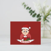 Weihnachtsjunge Cartoon Postkarte (Stehend Vorderseite)