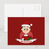 Weihnachtsjunge Cartoon Postkarte (Vorne/Hinten)