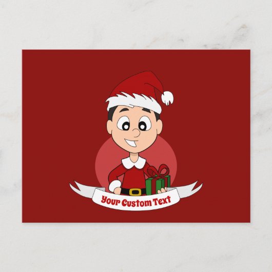 Weihnachtsjunge Cartoon Postkarte (Vorderseite)