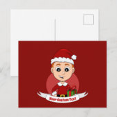 Weihnachtsjunge Cartoon Postkarte (Vorne/Hinten)