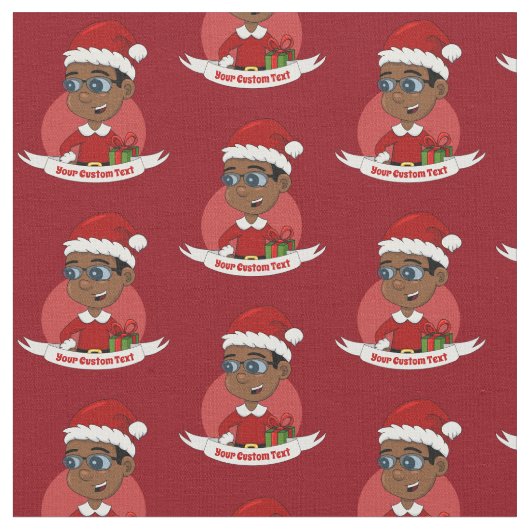 Weihnachtsjunge Cartoon Stoff (Nahaufnahme)