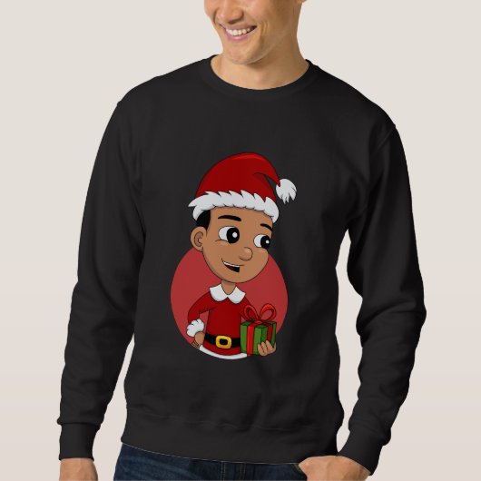 Weihnachtsjunge Cartoon Sweatshirt (Vorderseite)