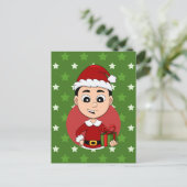 Weihnachtsjunge Cartoon Weihnachtskarte Feiertagspostkarte (Stehend Vorderseite)