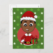 Weihnachtsjunge Cartoon Weihnachtskarte Feiertagspostkarte (Vorne/Hinten)
