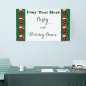 Weihnachtsjunge Cowboy Stiefel und Weihnachtsmannm Banner (Messeveranstaltung)