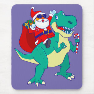 Weihnachtsjunge Dinosaurier Santa T Rex Xmas Dino  Mousepad