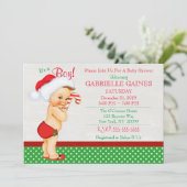 Weihnachtsjunge Dusche Einladung Personalisiert (Stehend Vorderseite)