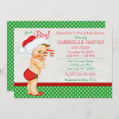 Weihnachtsjunge Dusche Einladung Personalisiert (Vorne/Hinten)