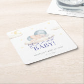 Weihnachtsjunge Dusche Rechteckiger Pappuntersetzer (angewinkelt)