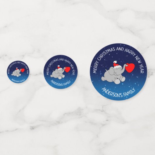 Weihnachtsjunge Elephant Konfetti (Rückseiten)