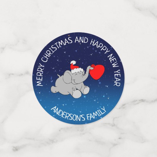 Weihnachtsjunge Elephant Konfetti (Klein Vorderseite)