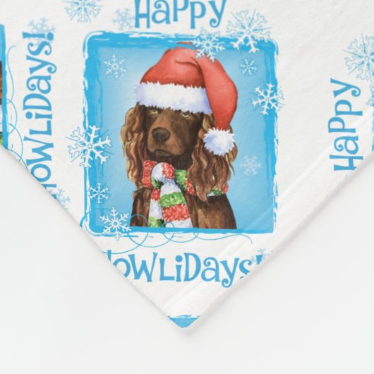 Weihnachtsjunge Fleecedecke (Ecke)