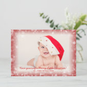 Weihnachtsjunge Foto Geburtshinweise Feiertagskarte (Stehend Vorderseite)