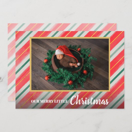 Weihnachtsjunge Foto Geburtshinweise Feiertagskarte (Vorne/Hinten)