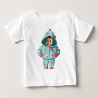 Weihnachtsjunge-Gesicht Personalisiert Baby T-shirt