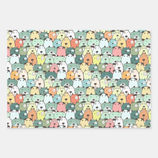 Weihnachtsjunge Hunde Geschenkpapier Set (Vorderseite)