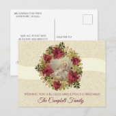 Weihnachtsjunge Jesus Blumenreath Postkarte (Vorne/Hinten)