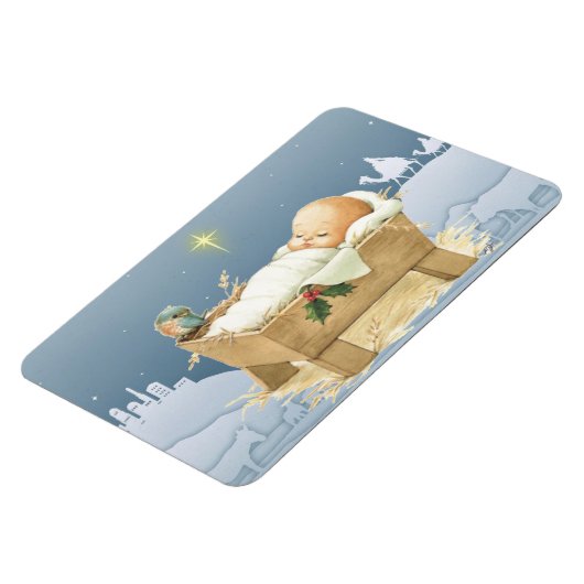 Weihnachtsjunge Jesus Krippe 4 x 6 Magnet (Linke Seite)