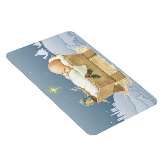 Weihnachtsjunge Jesus Krippe 4 x 6 Magnet (Rechte Seite)