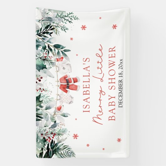 Weihnachtsjunge Kleidung Merry Little Baby Dusche Banner (Vertikal)