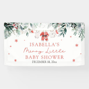 Weihnachtsjunge Kleidung Merry Little Baby Dusche Banner