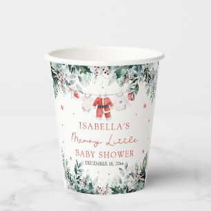 Weihnachtsjunge Kleidung Merry Little Baby Dusche Pappbecher