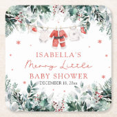 Weihnachtsjunge Kleidung Merry Little Baby Dusche Rechteckiger Pappuntersetzer (Vorderseite)