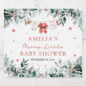 Weihnachtsjunge Kleidung Merry Little Baby Dusche Schaumweinetikett (Einzelnes Label)