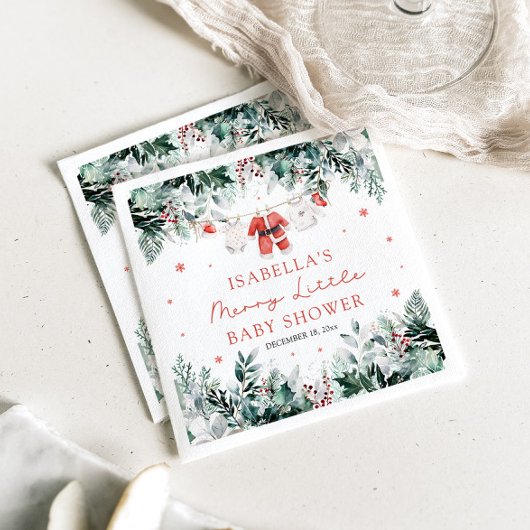 Weihnachtsjunge Kleidung Merry Little Baby Dusche Serviette