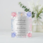 Weihnachtsjunge Mädchen blau pink Silber Einladung (Stehend Vorderseite)