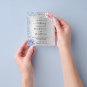 Weihnachtsjunge Mädchen blau pink Silber Einladung Flyer (Gruppe)