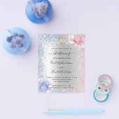 Weihnachtsjunge Mädchen blau pink Silber Einladung Flyer (Einzeln)