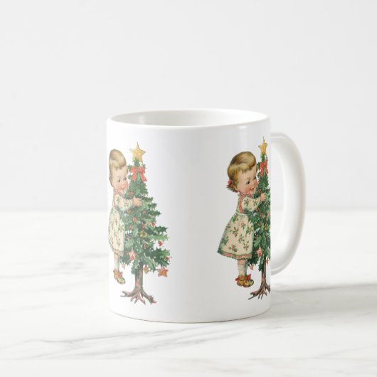 Weihnachtsjunge Mädchen Kaffeetasse (VorderseiteRechts)
