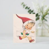 Weihnachtsjunge mit Brief Feiertagskarte (Stehend Vorderseite)