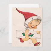 Weihnachtsjunge mit Brief Feiertagskarte (Vorne/Hinten)