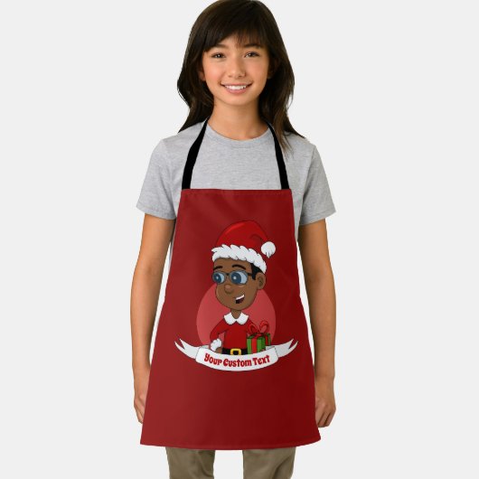 Weihnachtsjunge mit rotem Hut und Brillengläser-Sc Schürze (Insitu)