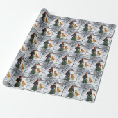 Weihnachtsjunge mit Tannenbaum und Hund Geschenkpapier (Ungerollt)