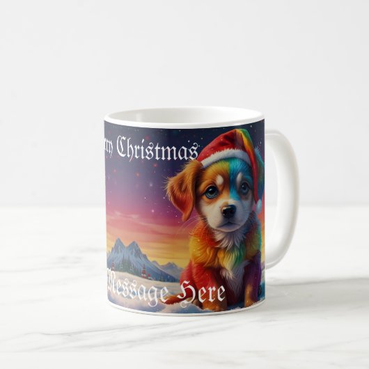 Weihnachtsjunge mit Weihnachtsmannmütze Kaffeetasse (VorderseiteRechts)