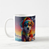 Weihnachtsjunge mit Weihnachtsmannmütze Kaffeetasse (Links)