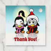 Weihnachtsjunge Penguins Geschenkanhänger (Rückseite)