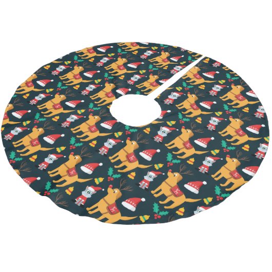 Weihnachtsjunge Polyester Weihnachtsbaumdecke (Schrägansicht)