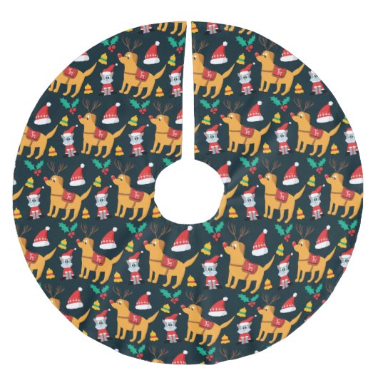 Weihnachtsjunge Polyester Weihnachtsbaumdecke (Vorderseite)