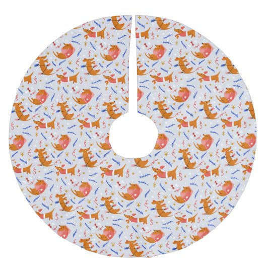 Weihnachtsjunge Polyester Weihnachtsbaumdecke (Vorderseite)