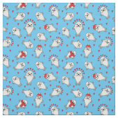 Weihnachtsjunge Siegel Welpen Tierisches Wintermus Stoff (Muster)