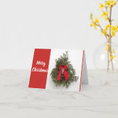 Weihnachtsjunge und Pinienbäume Karte (Gelbe Blume)